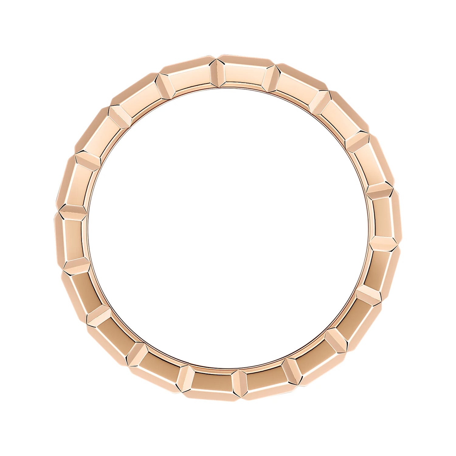 18ct Rose Gold Ice Cube 3 Row Ring