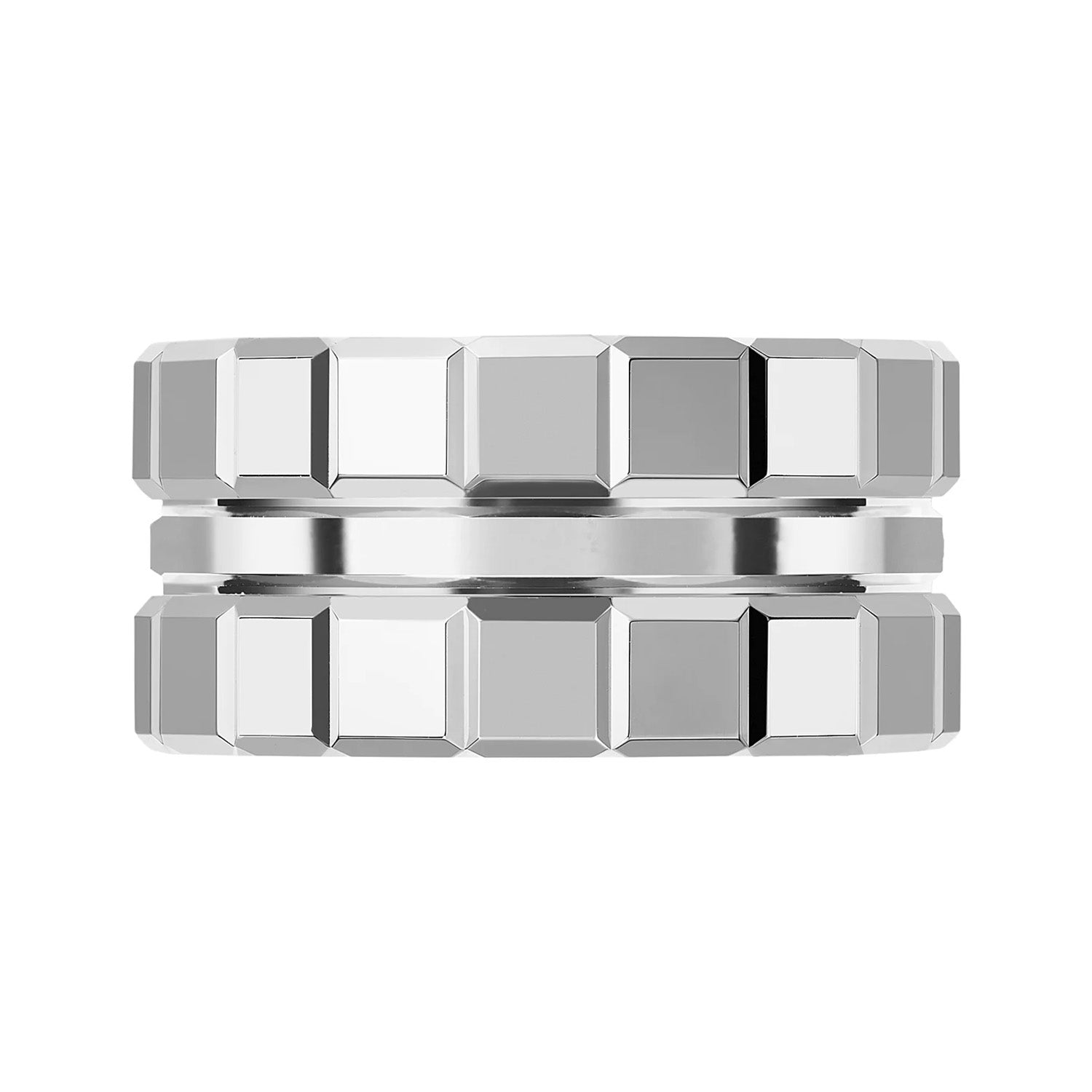 18ct White Gold Ice Cube 3 Row Ring