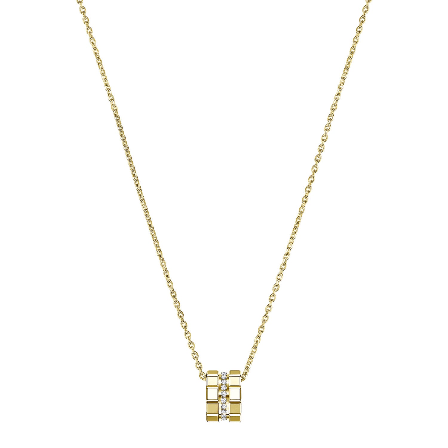 18ct Yellow Gold Ice Cube Mini Diamond Set Pendant