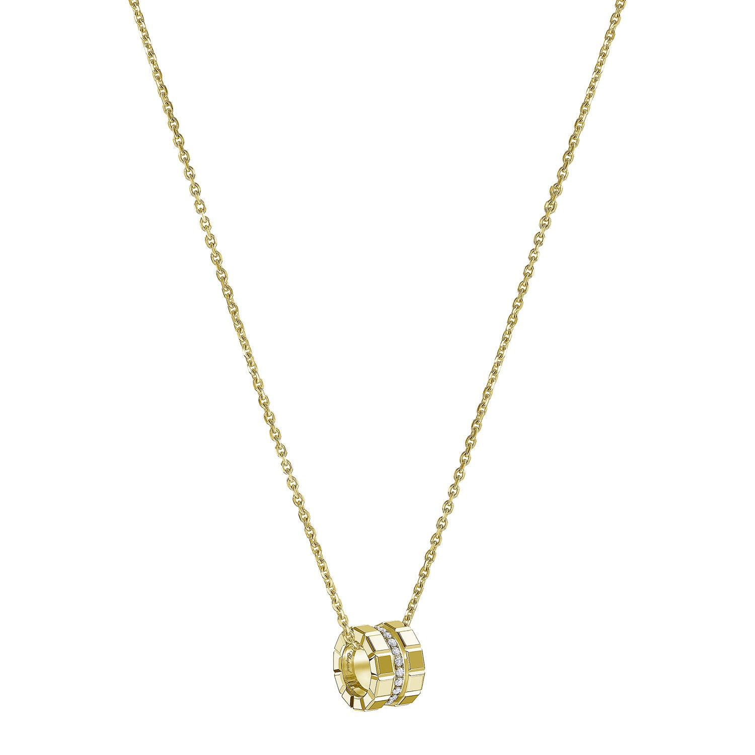 18ct Yellow Gold Ice Cube Mini Diamond Set Pendant