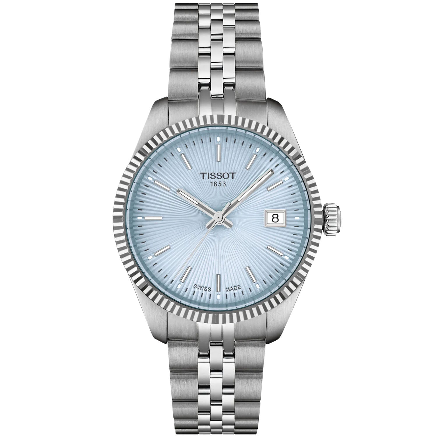 Tissot Ballade 34mm Ice Blue Dial Ladies Bracelet Watch - Berry's Jewellers