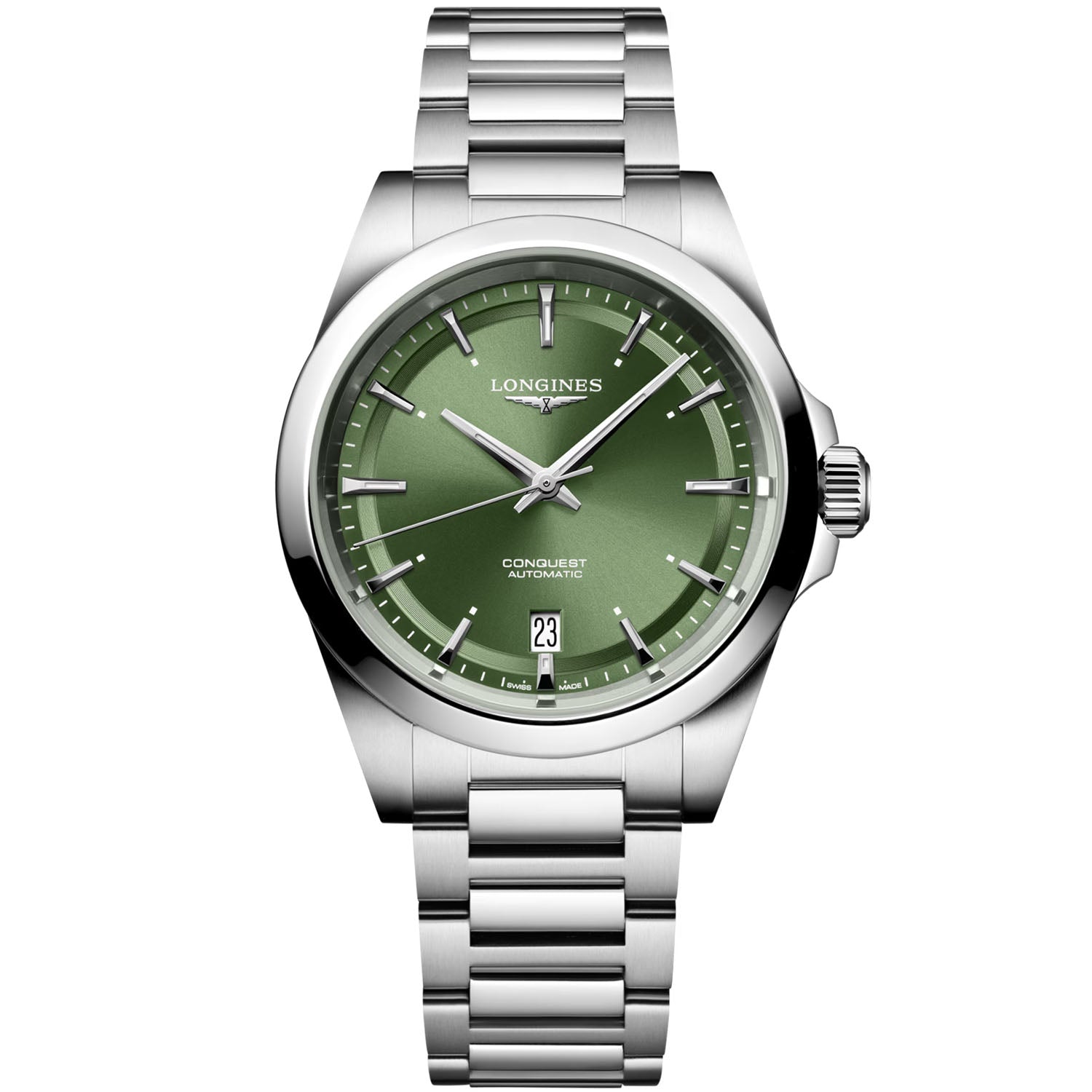 Longines Conquest 38mm Sunray Green Dial Automatic Bracelet Watch - Berry's Jewellers