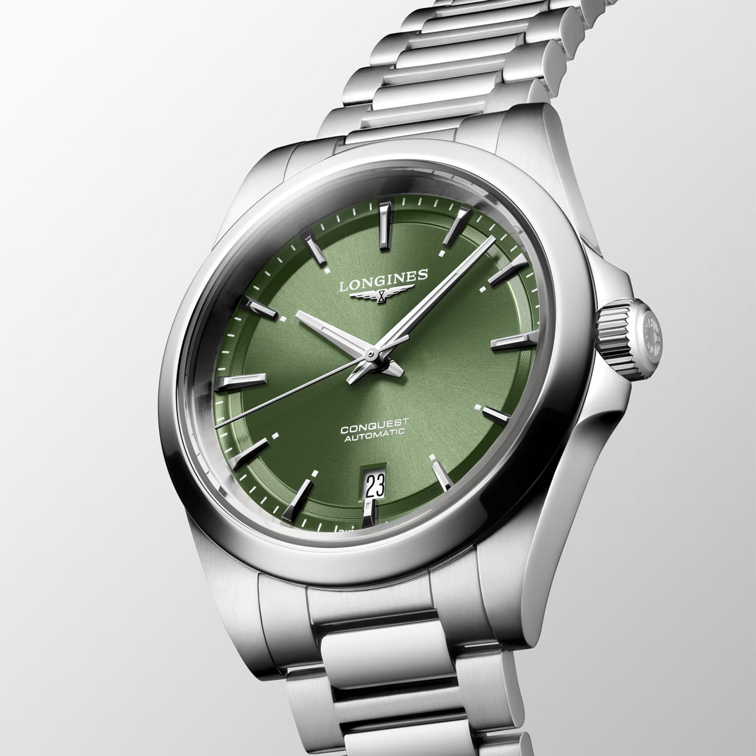 Longines Conquest 38mm Sunray Green Dial Automatic Bracelet Watch - Berry's Jewellers