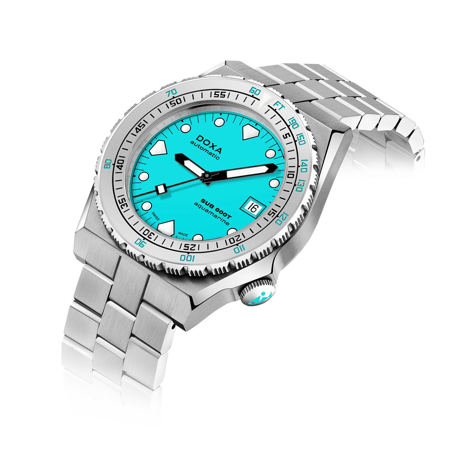 DOXA SUB 600T Aquamarine Automatic 40mm Bracelet Watch - Berry's Jewellers