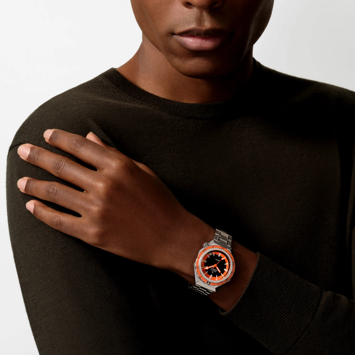 DEFY Revival 37mm Black/Orange Dial Bracelet Watch