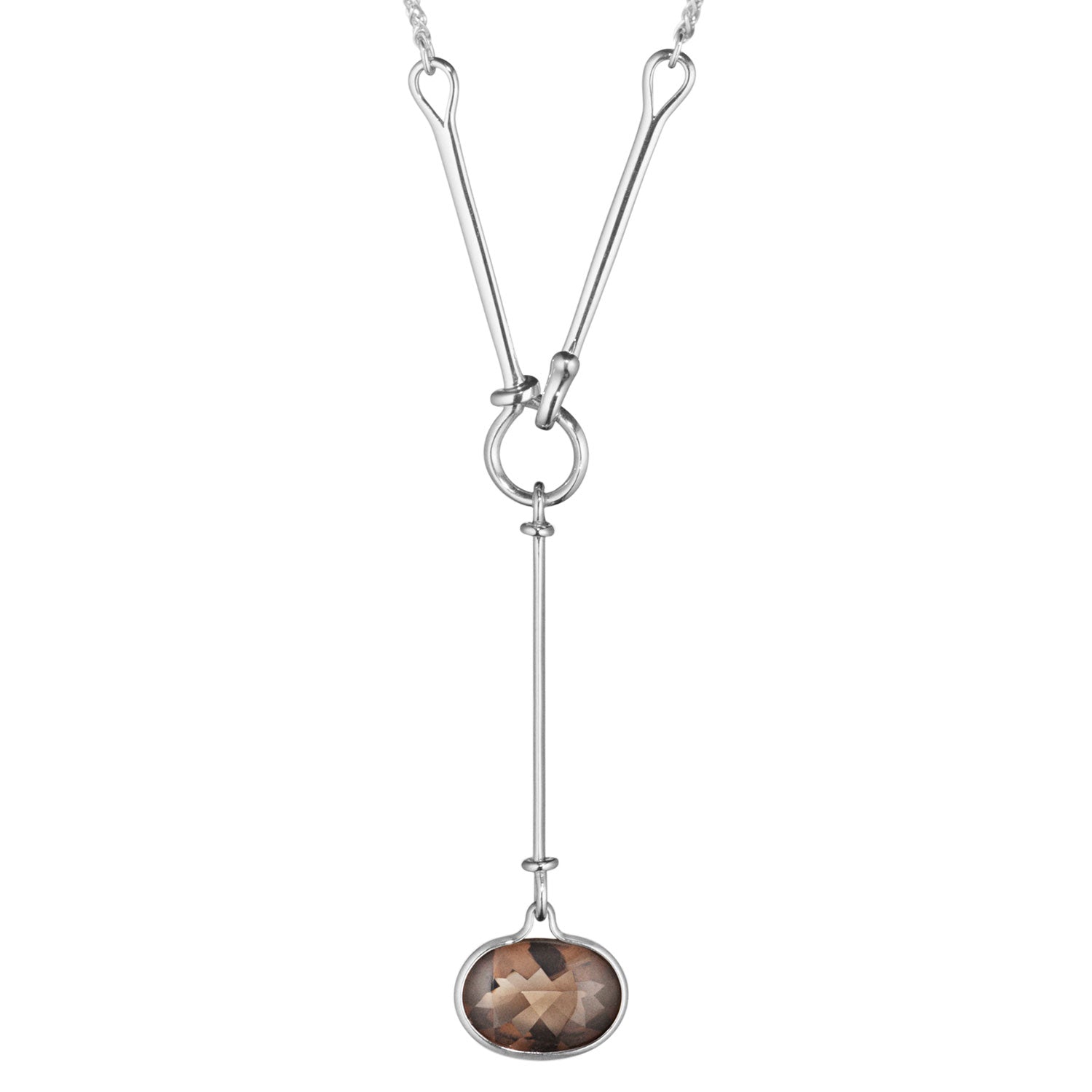 Georg Jensen Savannah Silver And Smokey Quartz Pendant - Berry's Jewellers