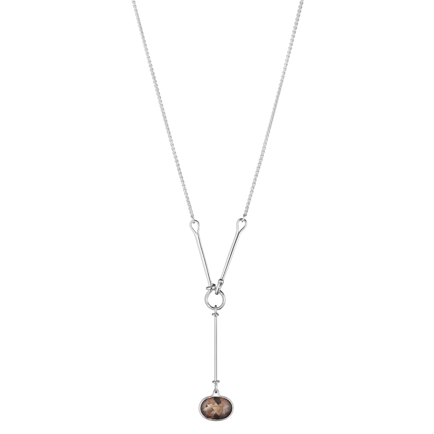 Georg Jensen Savannah Silver And Smokey Quartz Pendant - Berry's Jewellers