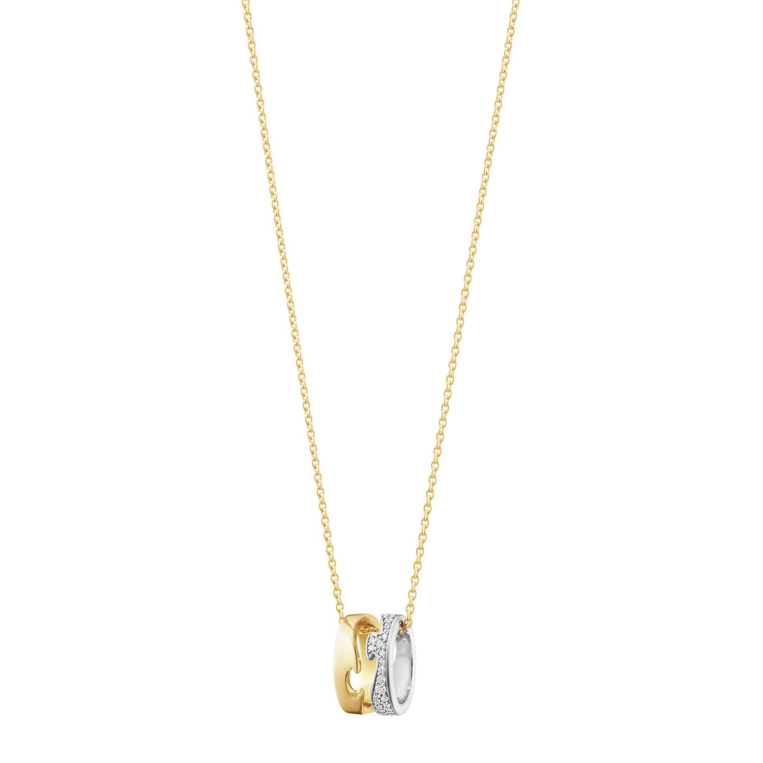 Fusion 18ct Yellow And White Gold Diamond Set Open Pendant