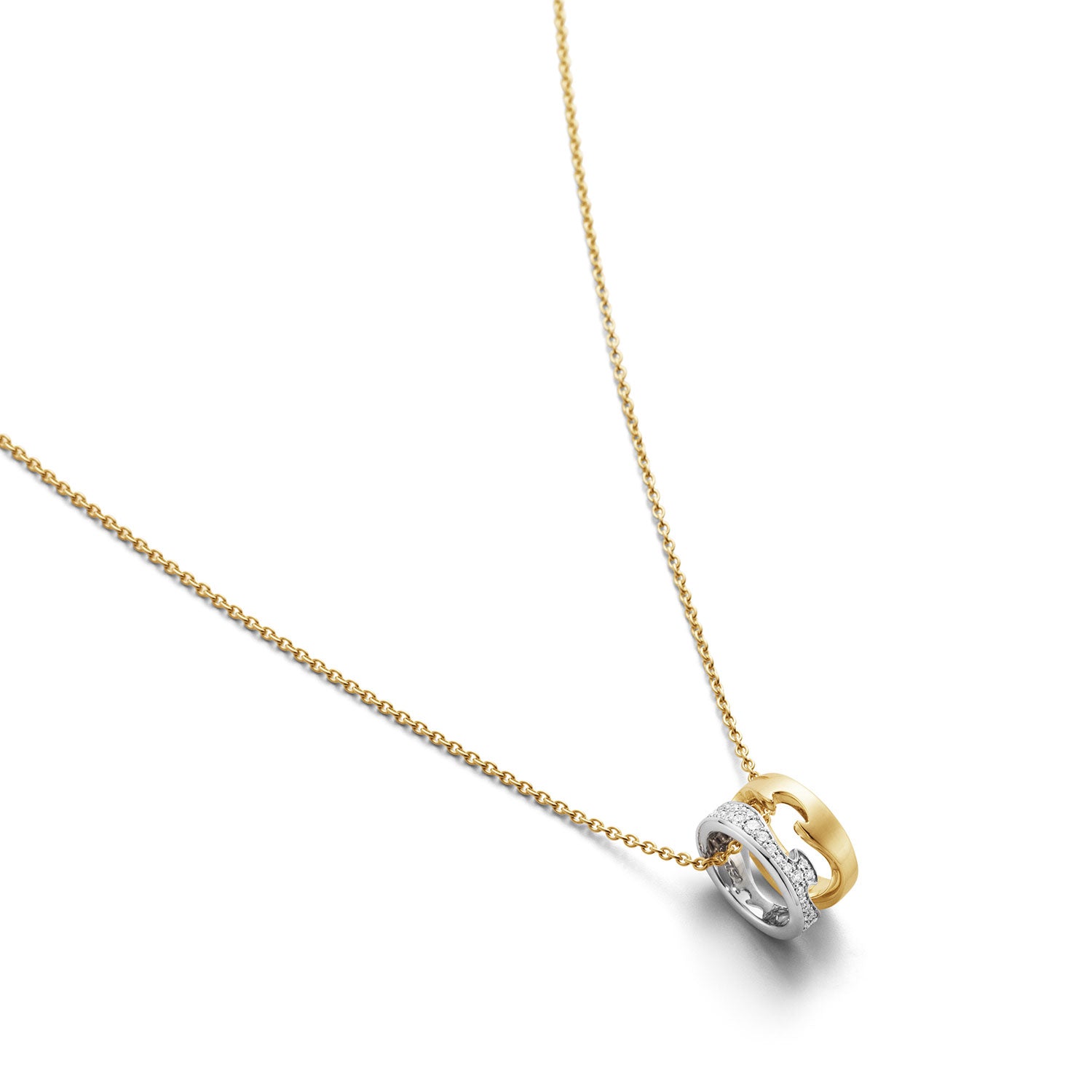 Fusion 18ct Yellow And White Gold Diamond Set Open Pendant