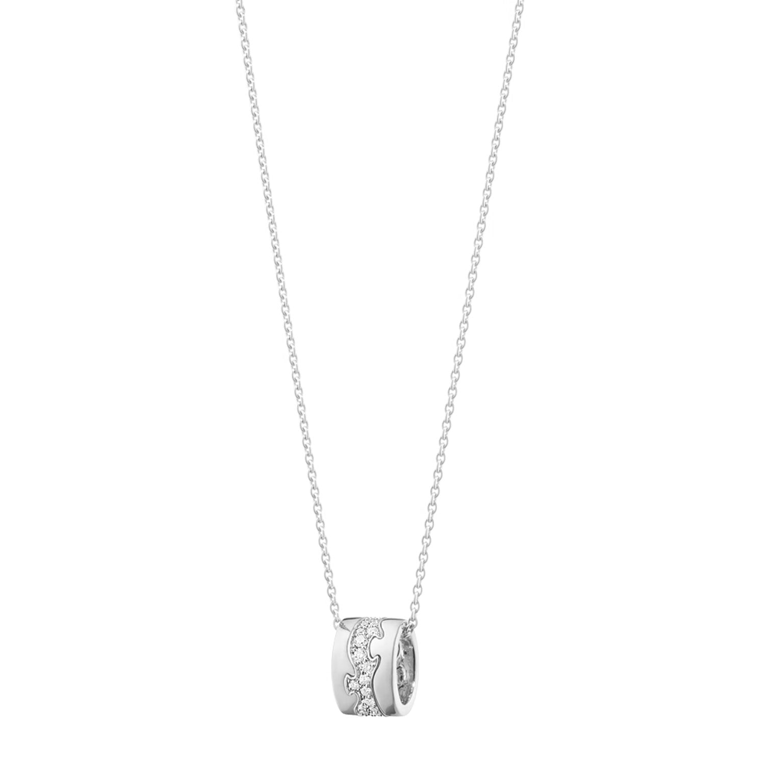 Fusion 18ct White Gold Pave Set Diamond Pendant