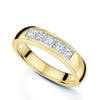 18ct Yellow Gold Princess Cut Diamond Five Stone Channel Set Ring