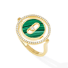 Lucky Move 18ct Yellow Gold Malachite And Diamond Ring