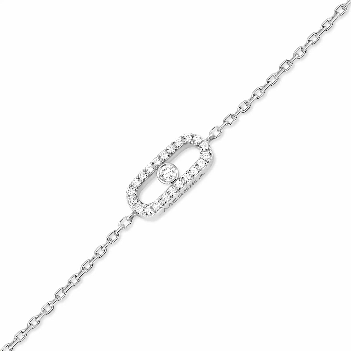 18ct White Gold Pave Diamond Set Messika Cares Bracelet