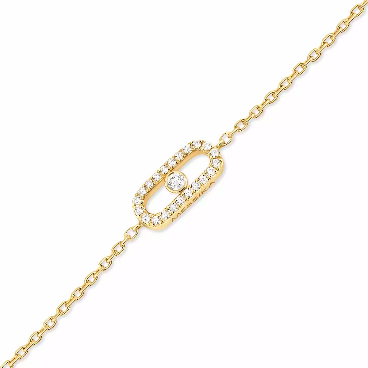 18ct Yellow Gold Pave Diamond Set Messika Cares Bracelet