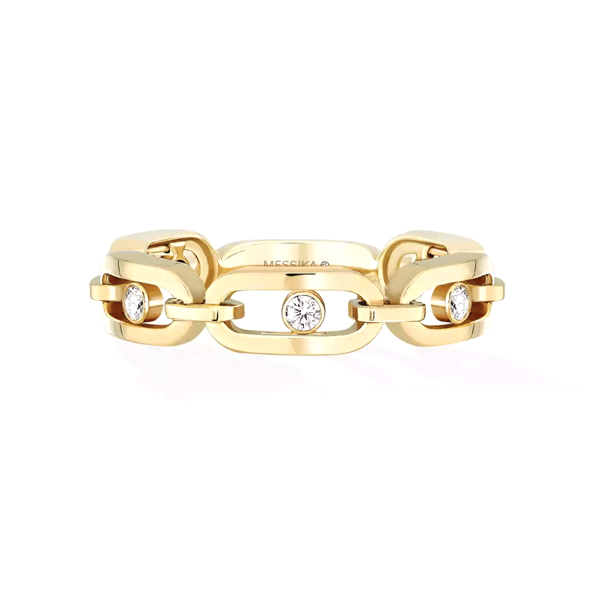 Move Link 18ct Yellow Gold Diamond Set Ring