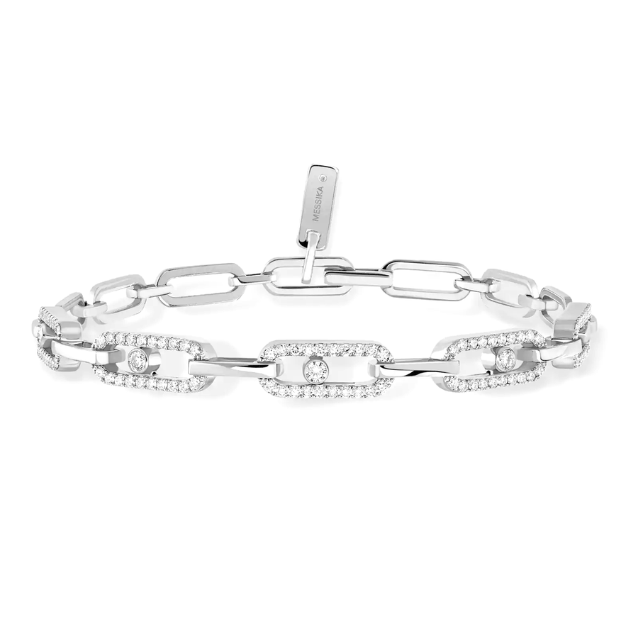 Move Link Multi 18ct White Gold Diamond Set Bracelet