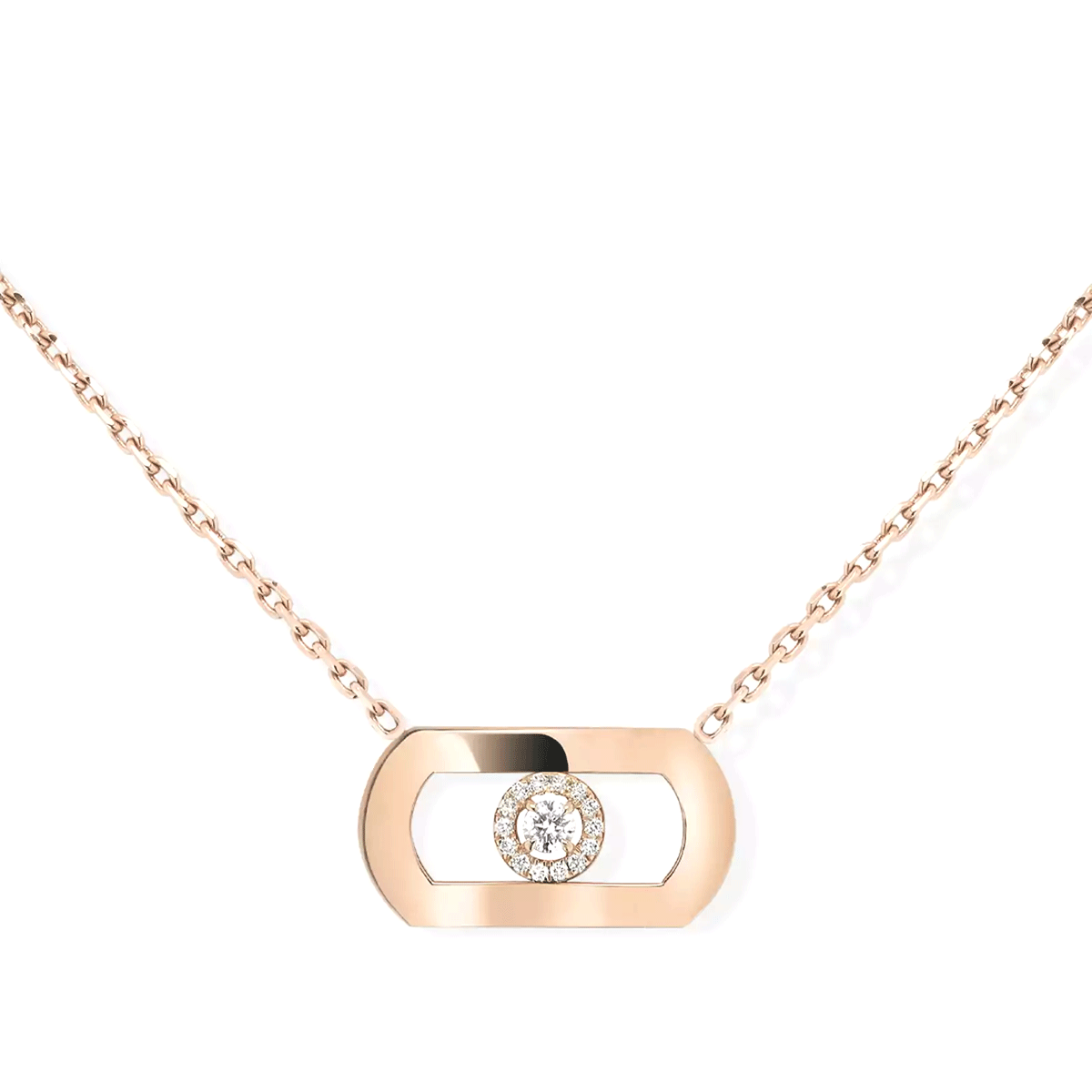 So Move 18ct Pink Gold Diamond Set Necklace