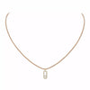 18ct Yellow Gold Diamond Messika Cares Necklace On A Beige Cord