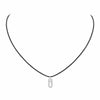 18ct White Gold Diamond Messika Cares Necklace On A Black Cord