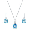 18ct White Gold Aquamarine & Diamond Jewellery Set