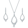 18ct White Gold Round Brilliant Cut Diamond Jewellery Set