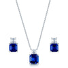 18ct White Gold Sapphire & Diamond Jewellery Set