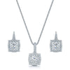 18ct White Gold Vintage Style Diamond Pendant & Earrings Set