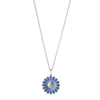 Daisy Silver And Blue Enamel Pendant