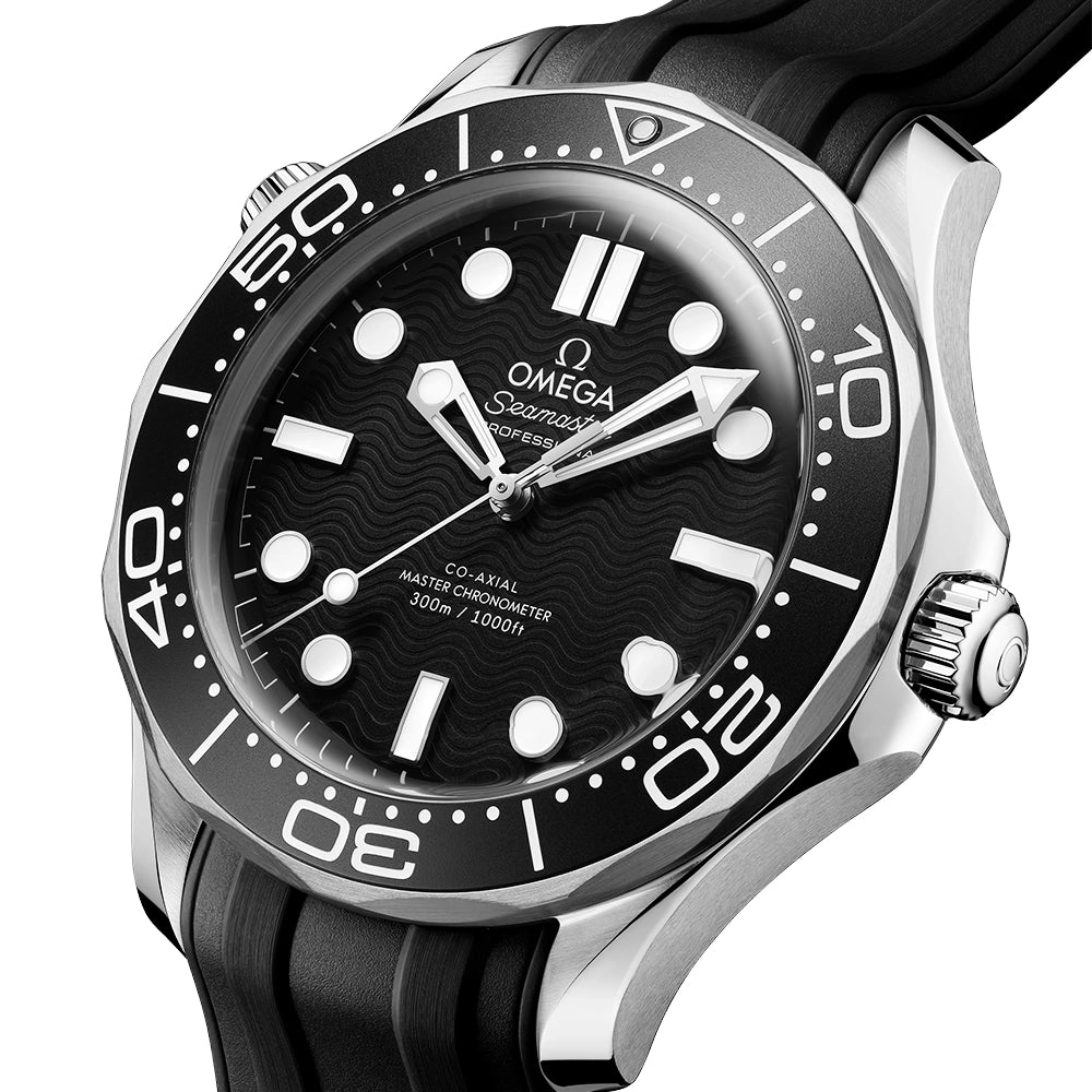 OMEGA Seamaster Diver 300m 42mm Black Dial Mens Rubber Strap Watch - Berry's Jewellers