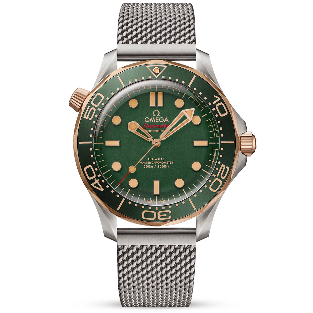 OMEGA Seamaster Diver 300m 42mm 18ct Bronze Gold & Titanium Bracelet Watch - Berry's Jewellers