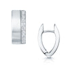 18ct White Gold Diamond Set  Hoop Earrings