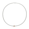 Prima 18ct White Gold Necklace With Multi-Tone Diamond Set And Plain Rondels