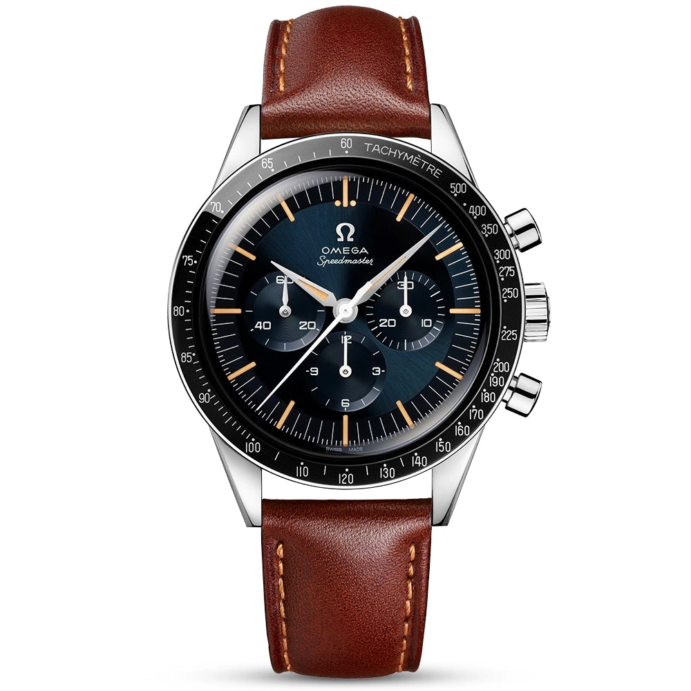 Speedmaster Anniversary Edition First OMEGA In Space Leather Strap Watch