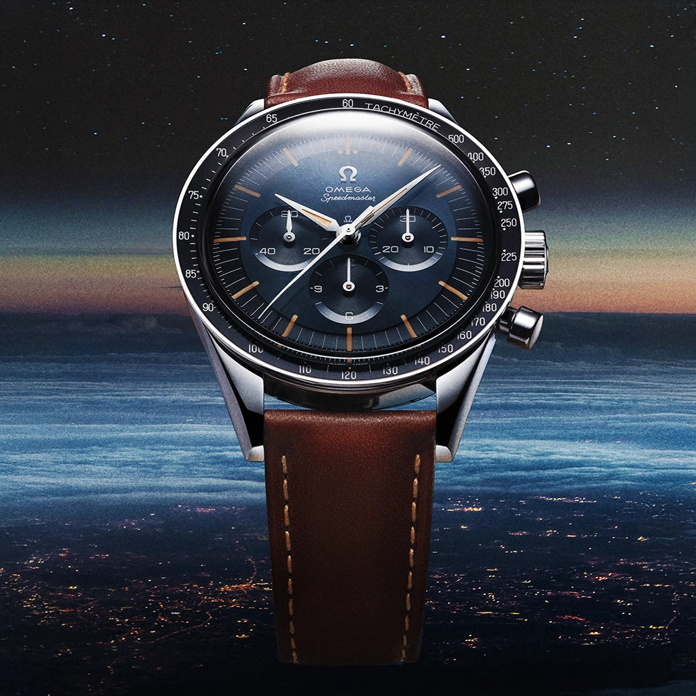 Speedmaster Anniversary Edition First OMEGA In Space Leather Strap Watch