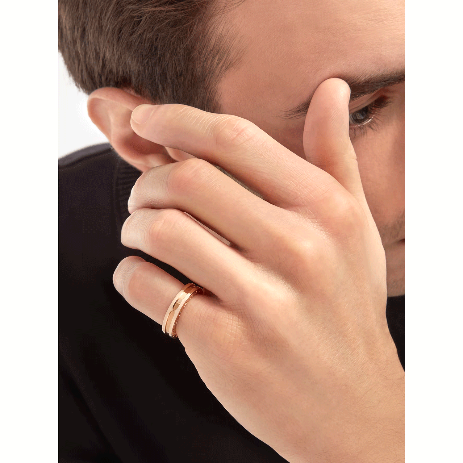 B.Zero1 18ct Rose Gold Single Row Ring