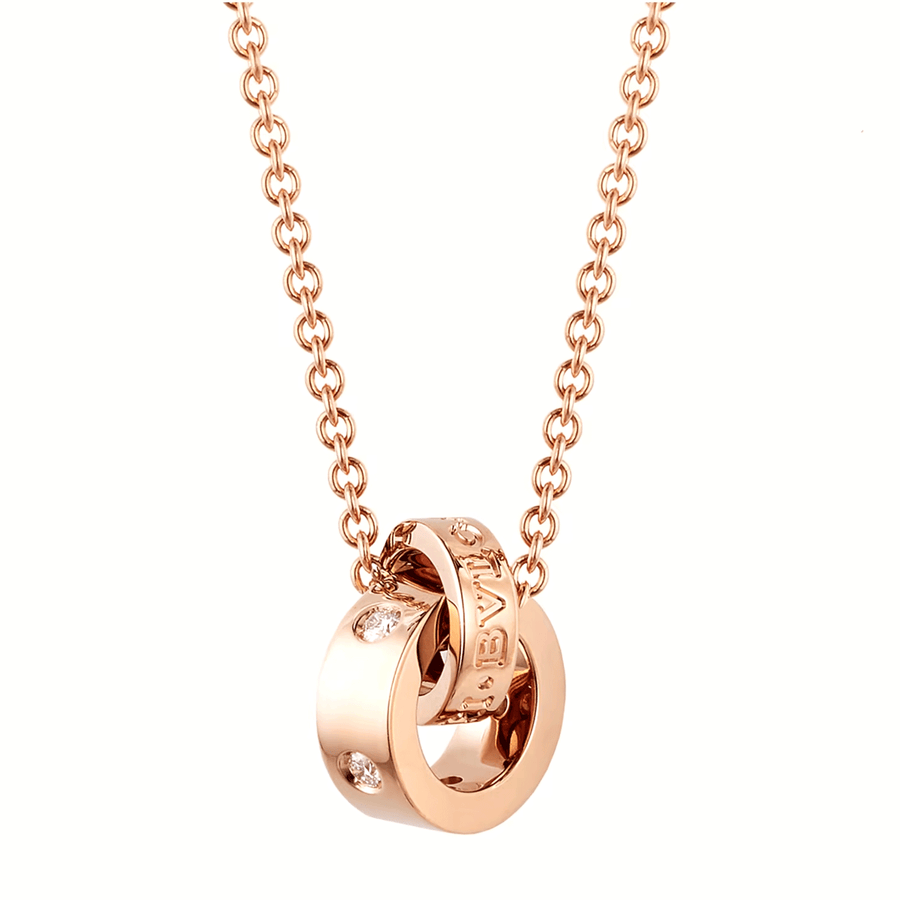 Bvlgari 18ct Rose Gold Diamond Pendant