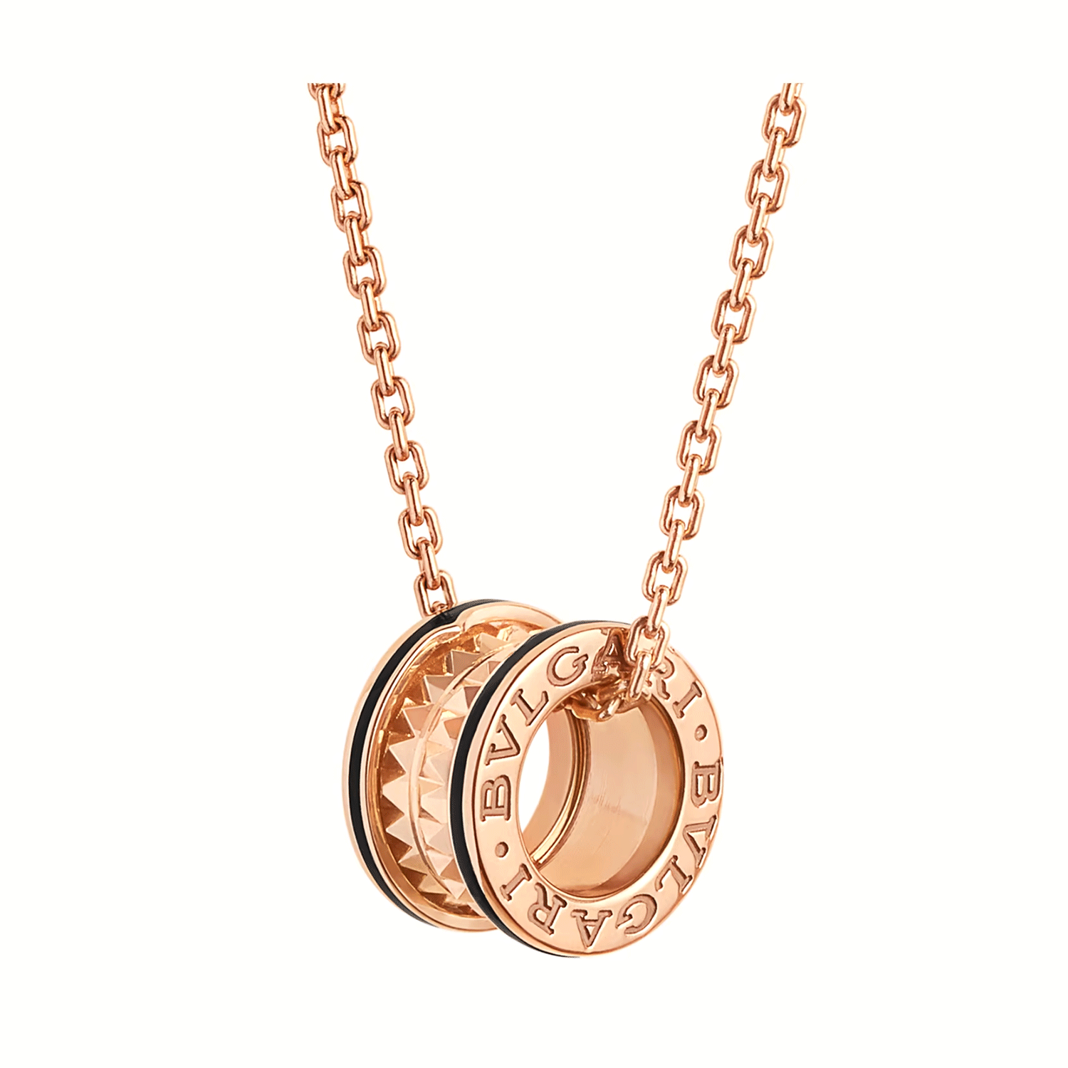 B.Zero1 Rock 18ct Rose Gold & Black Ceramic Pendant