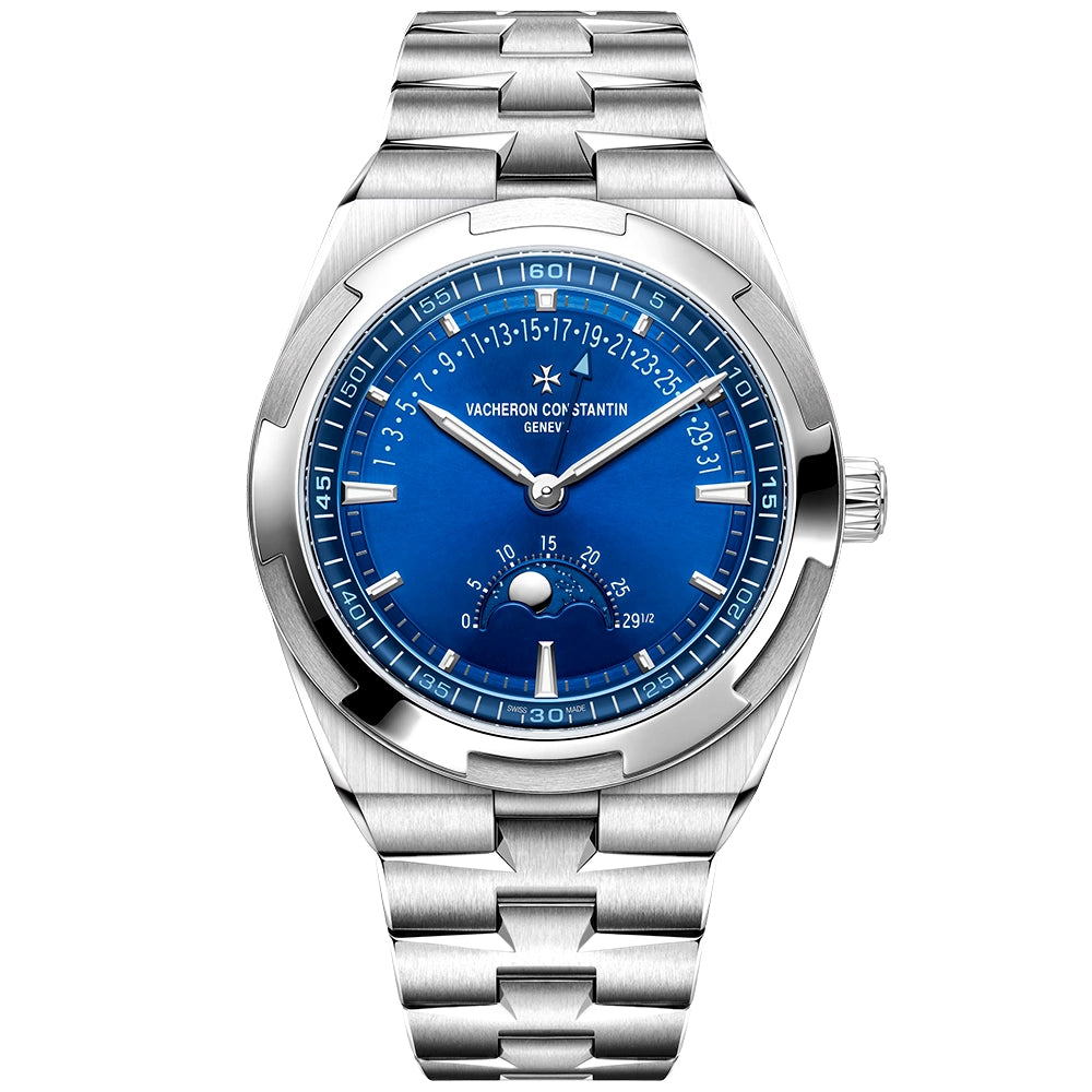 Overseas Moonphase Retrograde 41mm Blue Dial Automatic Mens Watch