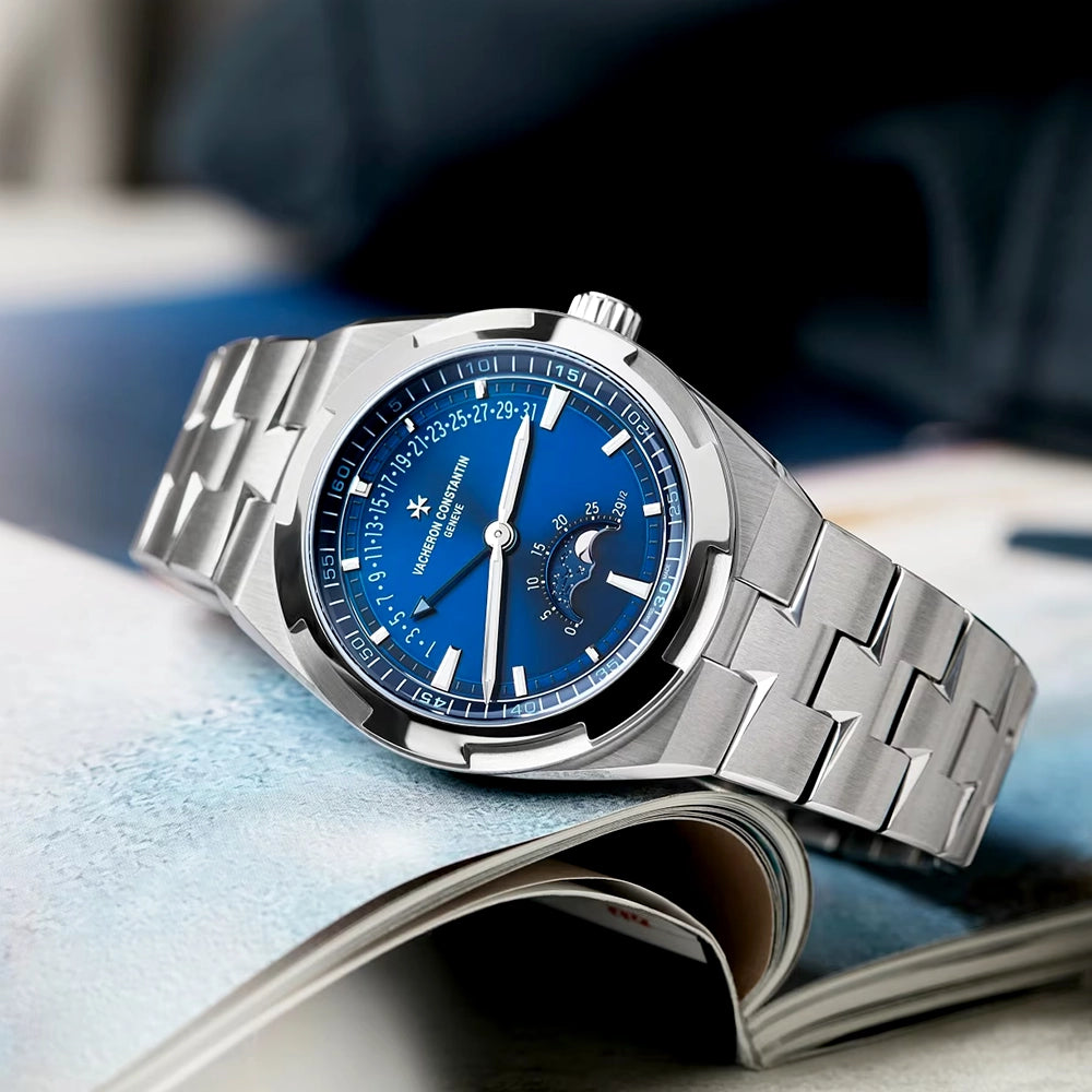 Overseas Moonphase Retrograde 41mm Blue Dial Automatic Mens Watch