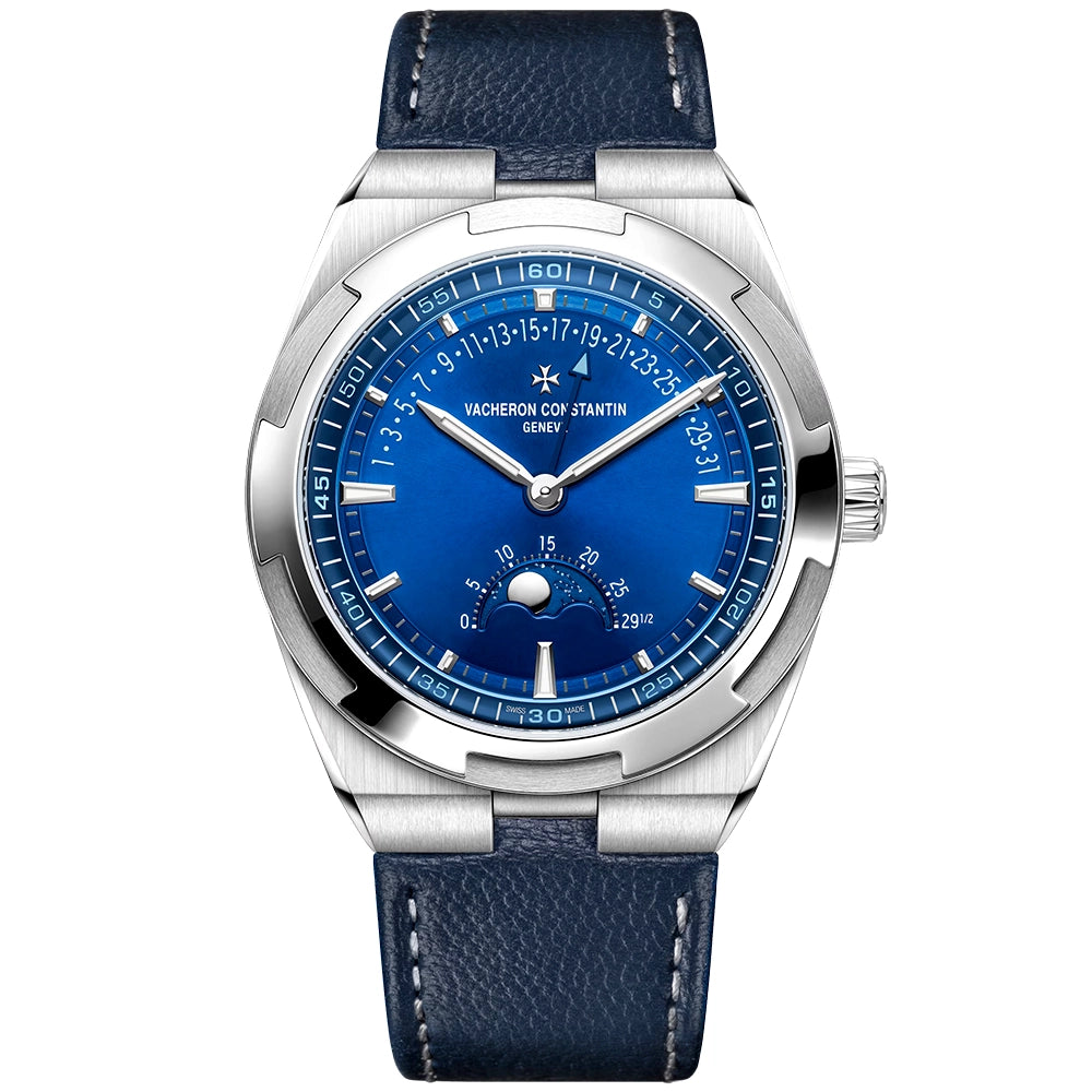 Overseas Moonphase Retrograde 41mm Blue Dial Automatic Mens Watch