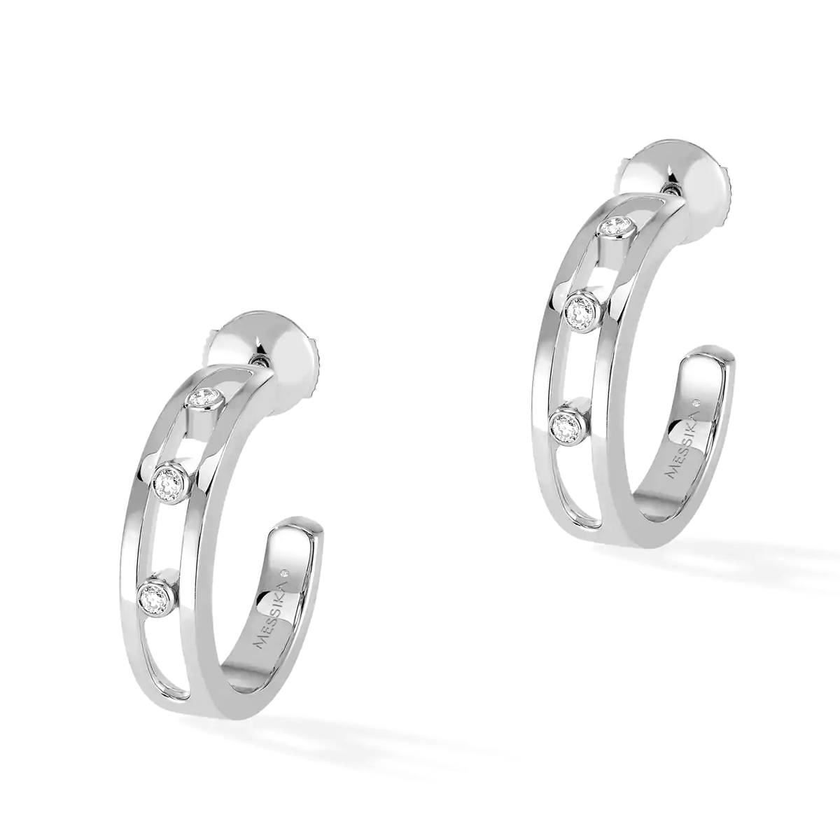 Move 18ct White Gold Hoop Earrings