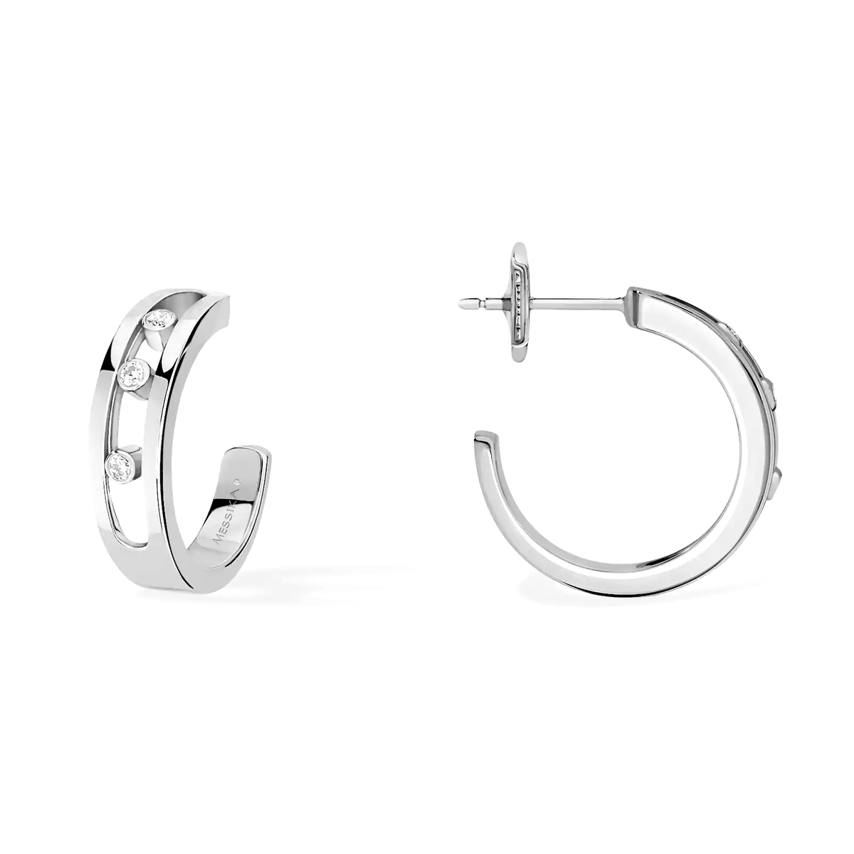 Move 18ct White Gold Hoop Earrings