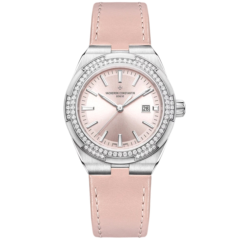 Overseas Self-winding 35mm Steel Pink Dial Watch