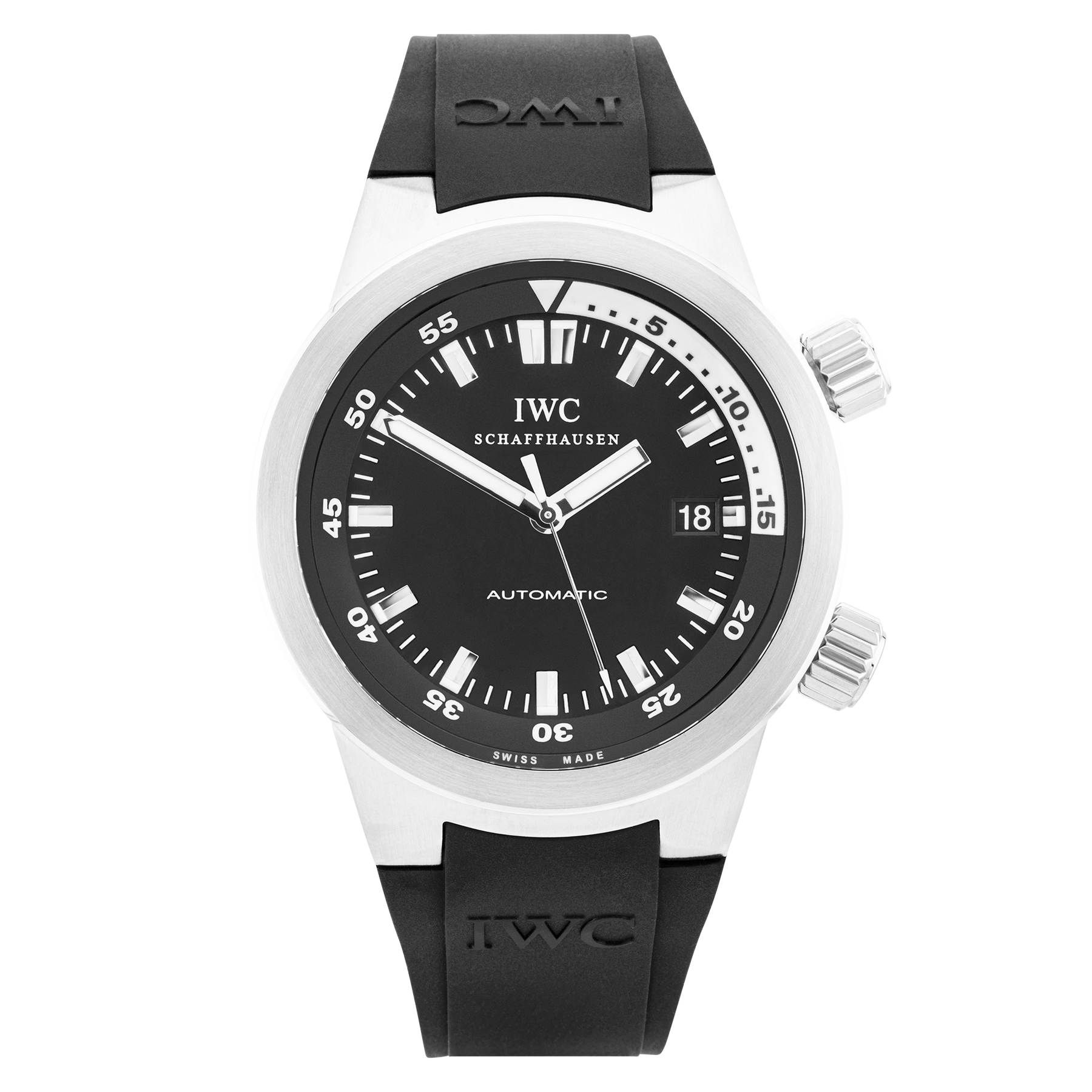 IWC Aquatimer 42mm Black Dial Automatic Strap Watch (2009)