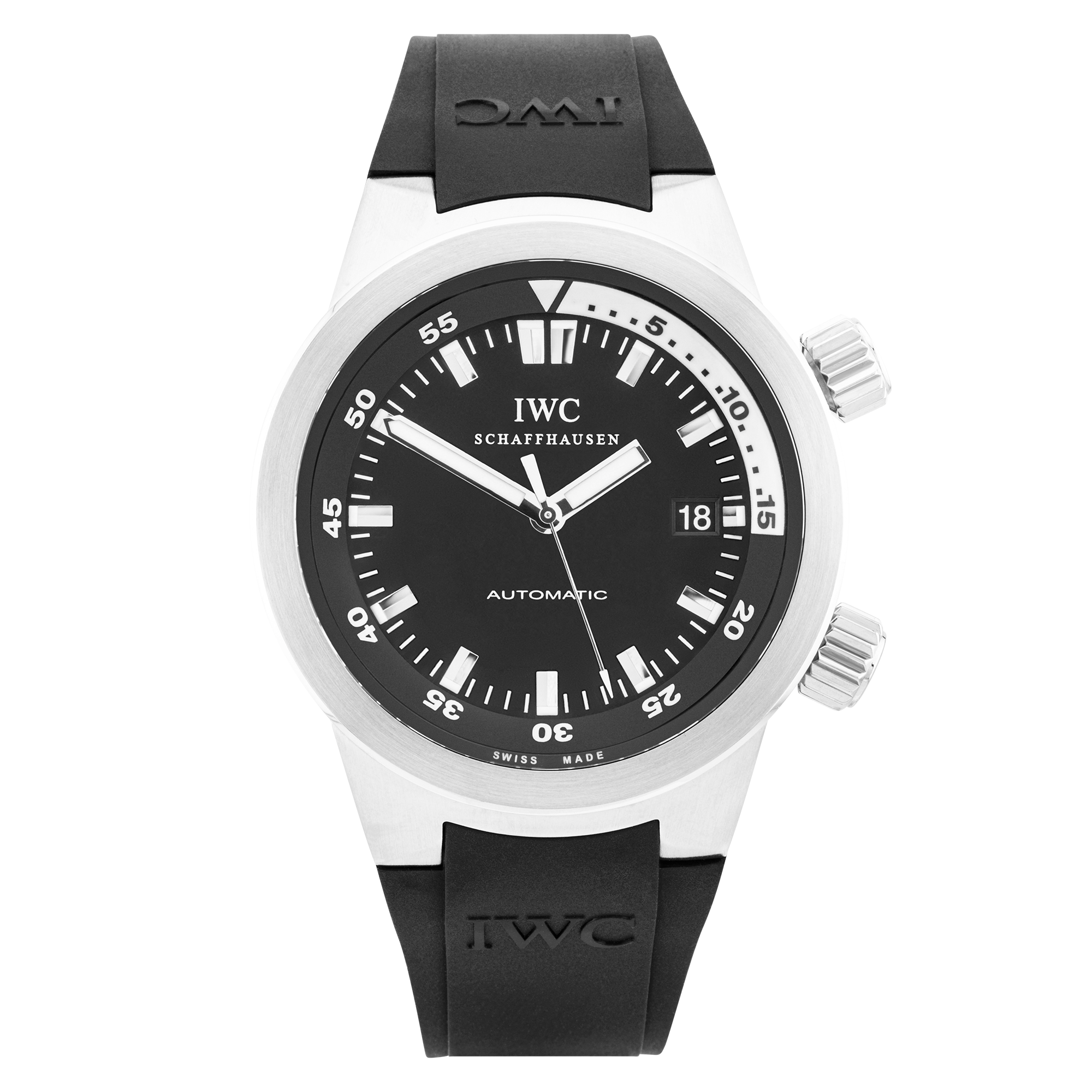 IWC Aquatimer 42mm Black Dial Automatic Strap Watch (2009)