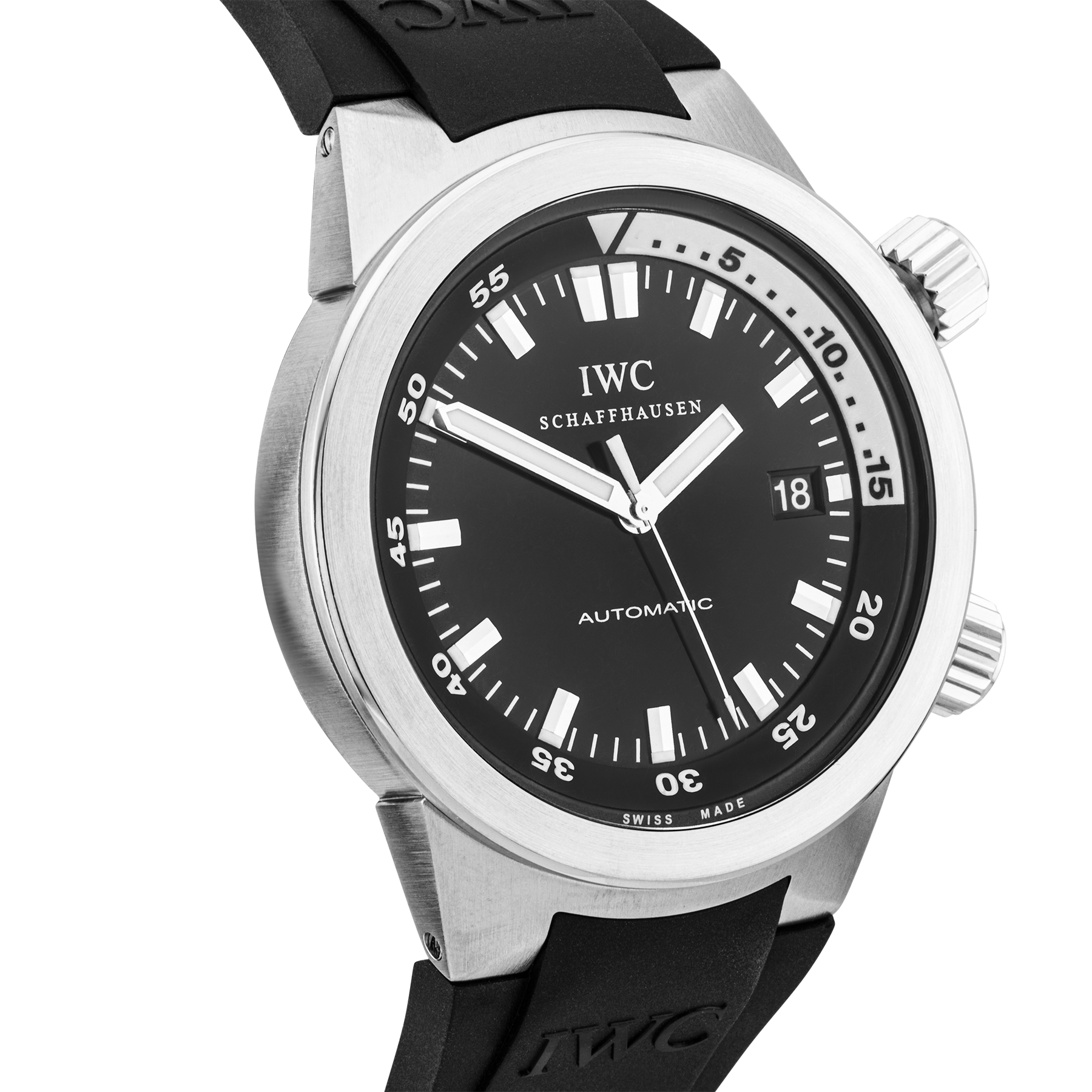 IWC Aquatimer 42mm Black Dial Automatic Strap Watch (2009)