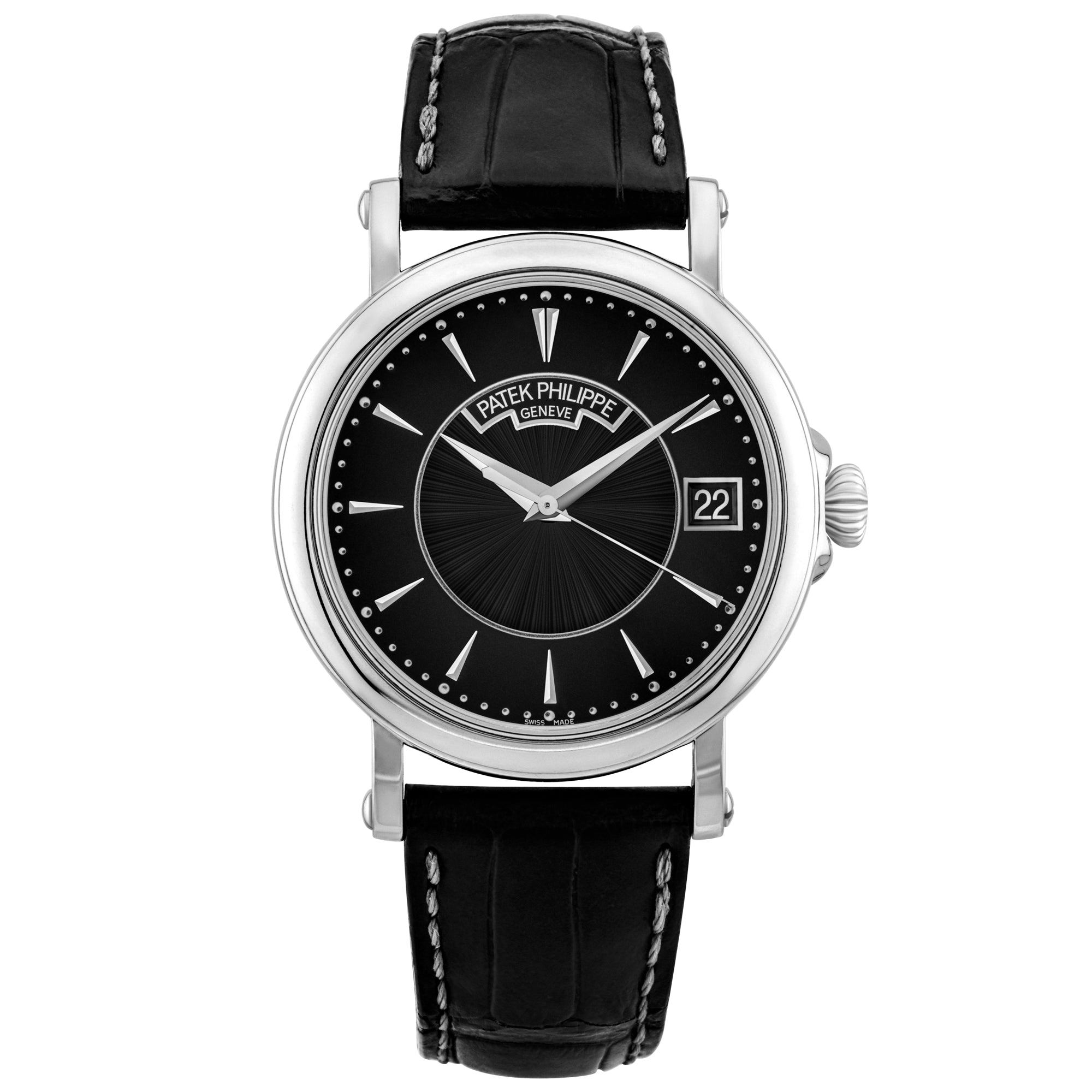 Pre-Owned Patek Philippe Calatrava 38mm 18ct White Gold Black Dial Watch (2013) - Berry's Jewellers