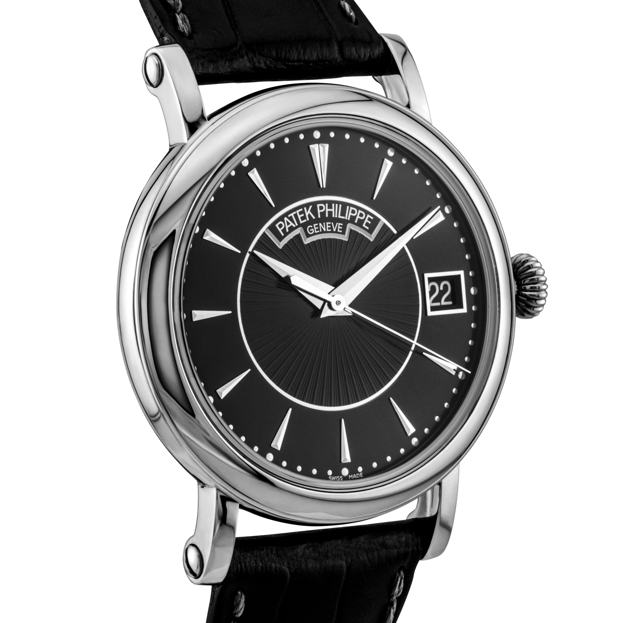 Patek Philippe Calatrava 38mm 18ct White Gold Black Dial Watch (2013)