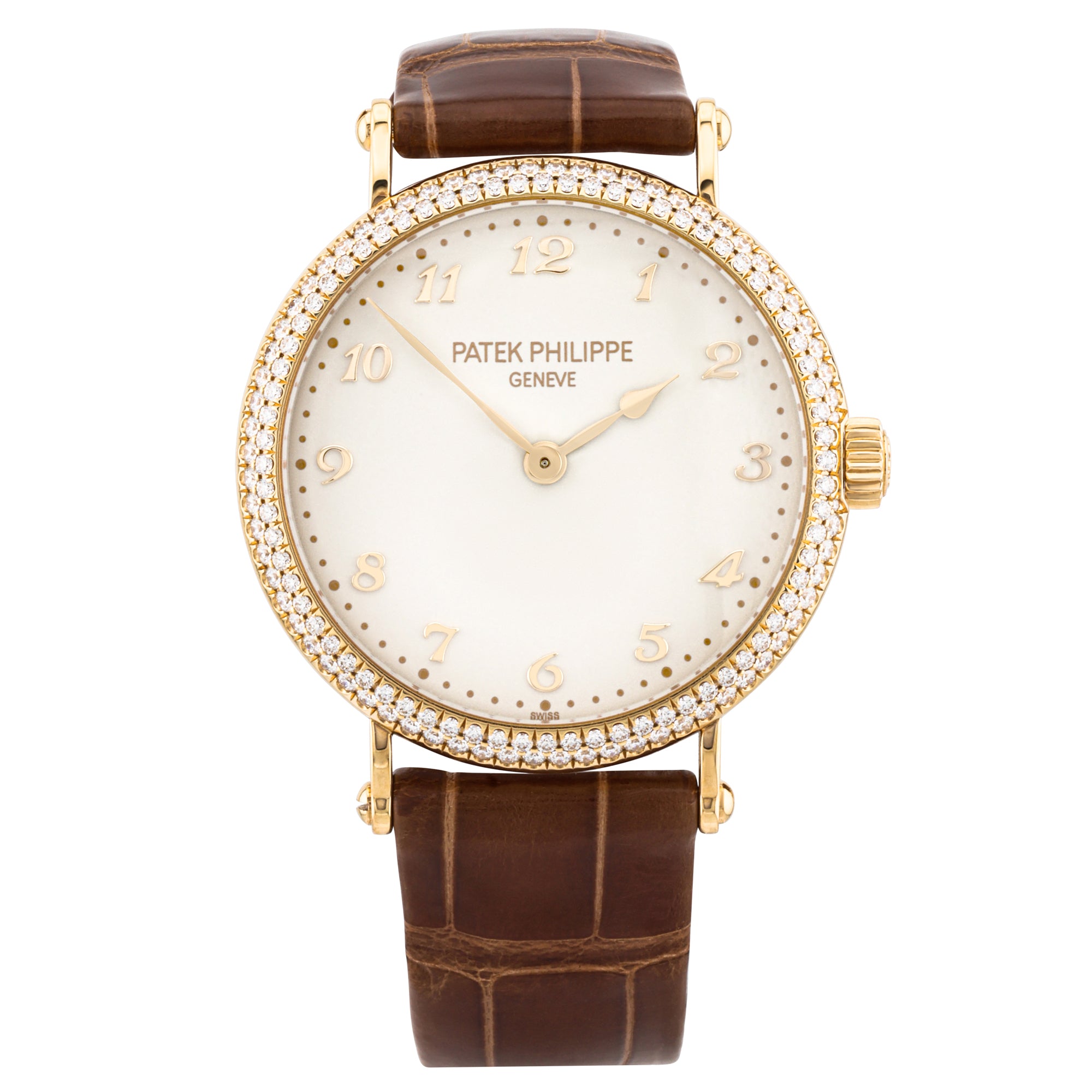 Pre-Owned Patek Philippe Calatrava 34.6mm 18ct Rose Gold Diamond Set Watch (2023) - Berry's Jewellers