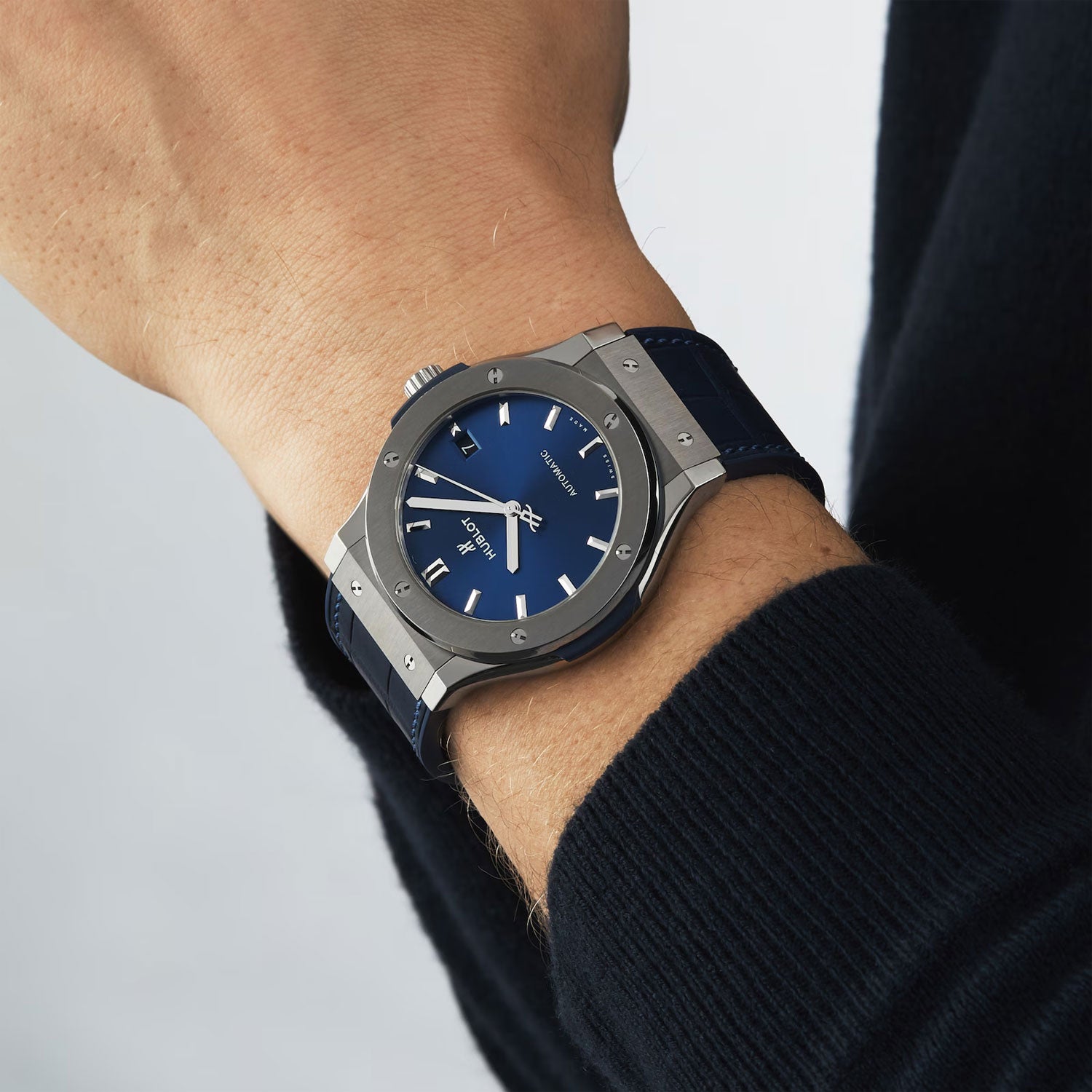 Classic Fusion Titanium 45mm Blue Dial Automatic Strap Watch